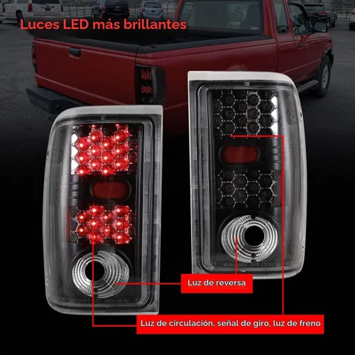 Vista 5 de Nixon Offroad Conjunto de Luces Traseras LED para Ford Ranger 2001 2002 2003 2004 2005, Luces Traseras, Lámparas Traseras con Señal de Giro LED