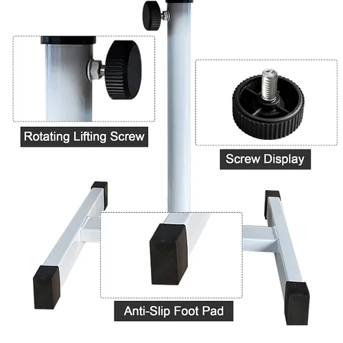 Vista 4 de CHAOEEMY Reposapiés de pedicura, taburete de pedicura de altura ajustable, soporte de pedicura para salón en casa, tatuaje, tecnología de uñas Negro
