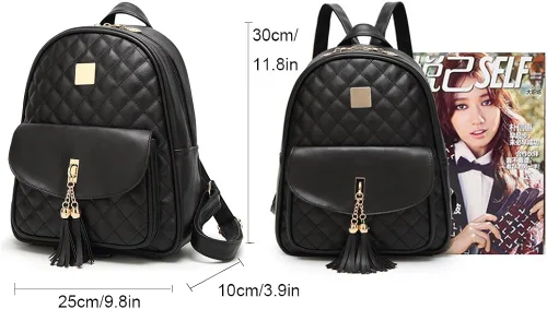 Vista 4 de I IHAYNER - Morral informal de cuero acolchado con diseño simple para mujer