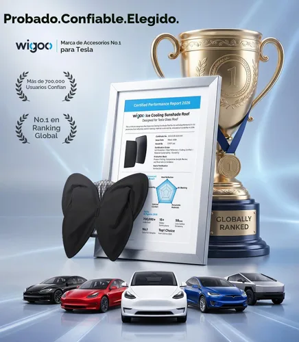 Vista 7 de Wigoo Para Tesla Model Y Accesorios Parasol Techo, Interior Negro