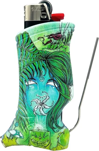 Vista 9 de Toker Poker - Estuche para encendedor Bic Multiherramienta, Colección Alice - Herramienta Todo en Uno para Acampar y Otros (HoneyHatter)