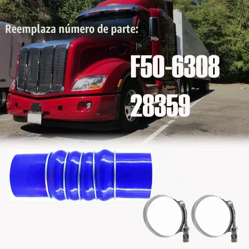 Vista 3 de Manguera de refrigerante superior con abrazaderas para Kenworth Peterbilt F50-6308 28359