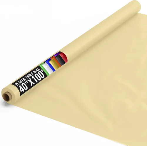 Vista 60 de Exquisito rollo de mantel de mesa de plástico aqua de Party Solids 4 piezas 40" X 300' Rollo de mantel de mesa de plástico - Rollos de mantel