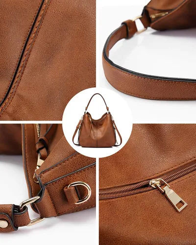 Vista 5 de Realer - Bolsa hobo para mujer, grande, cruzada, al hombro
