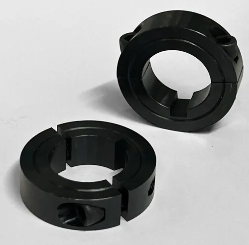 Vista 4 de Collar de eje dividido de 1 pulgada, acero, con llave. (paquete de 2). Para ejes de Go Kart y mini bicicleta.