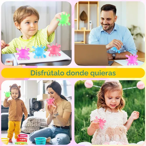 Vista 6 de Juguetes Fidget Pelotas Antiestrés para Niños, Juguetes Blanditos Squishy, Premios Fidget a Granel - Pelotas Sensoriales - Pelotas Antiestrés