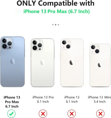 Vista 2 de SOiOS Funda verde oscuro para iPhone 13-Pro-Max Grado militar, a prueba de caídas, protectora, con soporte, deslizante, resistente, protección
