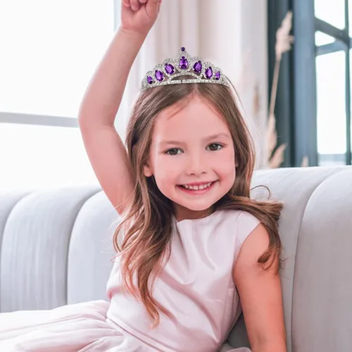 Vista 6 de Tiara y collar de princesa de dibujos animados multitemáticos, regalos de Navidad, disfraz de Halloween para niñas