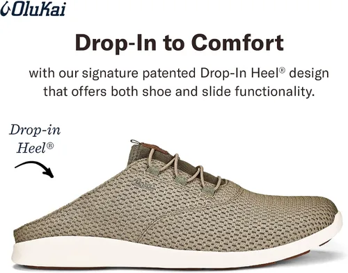 Vista 4 de OLUKAI Alapa Li - Tenis deportivos para hombre, malla transpirable y diseño que absorbe la humedad, sin cordones, ligeros y de apoyo