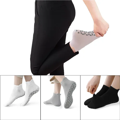Vista 2 de NuAngela Grip Socks Pilates Socks with Grips for Women Non Slip Yoga Socks for Barre Ballet Dance Hospital Barefoot Workout