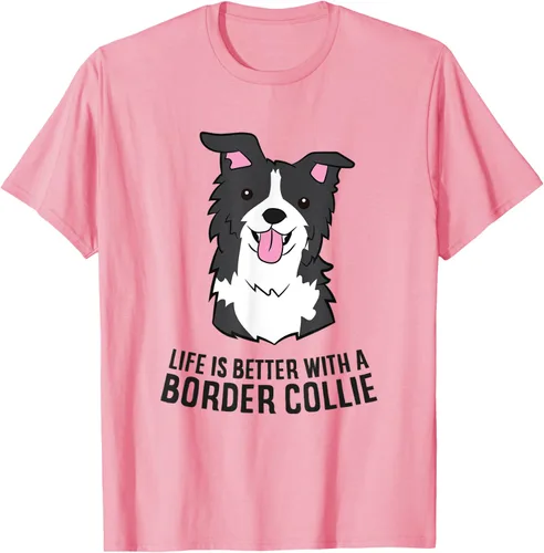 Vista 61 de Camiseta Border Collie Owner Life Is Better With a Border Collie Dog, Blanco, S