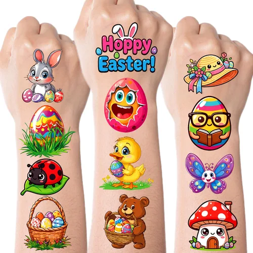 Vista 18 de JCFIRE Decoraciones del 4 de julio, 100 piezas de tatuajes temporales para niños y adultos, decoraciones patrióticas, accesorios del 4 de julio