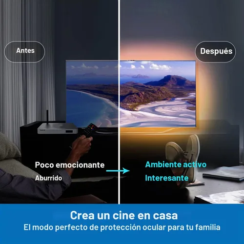 Vista 6 de Tenmiro Tira de luces LED de 32.8 pies, RGB LED inteligente con sincronización de música que cambia de color, tiras de luces LED con control remoto
