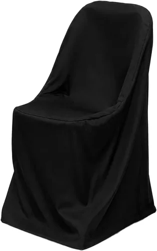 Vista 3 de Funda de lino y poliéster para silla plegable Negro
