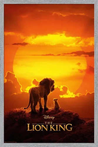Vista 15 de Trends International Disney El Rey León - Póster de pared Mufasa y Simba, 14.725 x 22.375 pulgadas, versión enmarcada de madera de granero Versión