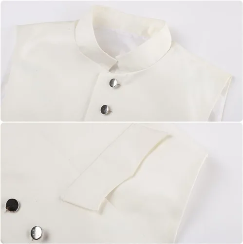 Vista 6 de Weixu Uniforme militar colonial, disfraz de cosplay para hombre, traje de abrigo para fiesta de Halloween