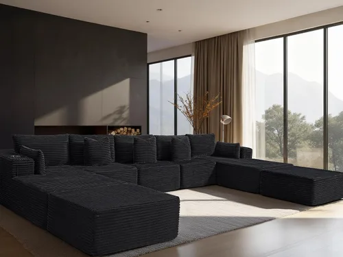 Vista 33 de Sofá modular de gran tamaño de 108 pulgadas, cómodo sofá deshuesado en forma de U para sala de estar, asientos extra profundos, sin montaje, sofá
