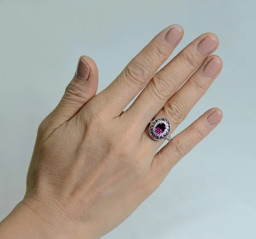 Vista 7 de RB Gems - Anillo de plata de ley 925 (0.315 x 0.236in, acabado rodiado, estilo clásico)