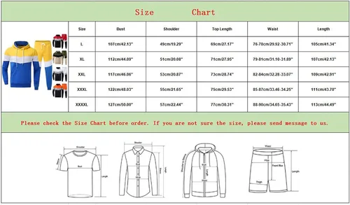 Vista 6 de LCMTWX Traje deportivo de 2 piezas para hombre, color sólido, con cremallera, suéter, pantalones, traje deportivo, casual, sudadera con capucha