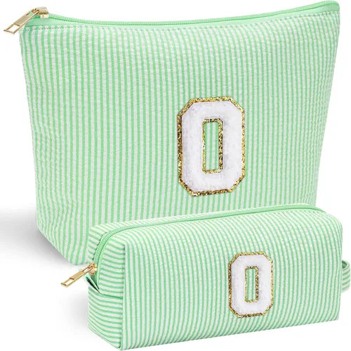 Vista 41 de YOOLIFE Regalos del Día de la Madre para Mujeres, Bolsa de Maquillaje con Iniciales, Bolsa de Maquillaje para Viaje, Bolsa de Maquillaje Negro