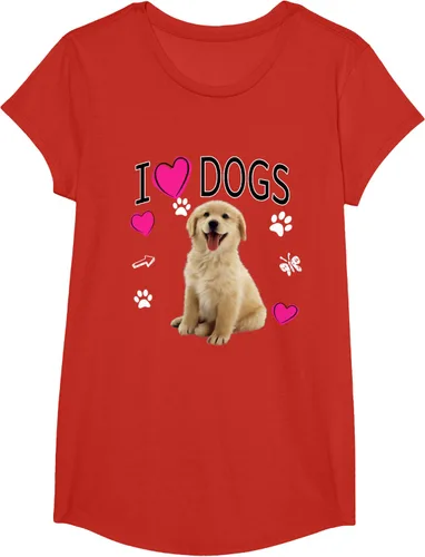 Vista 41 de Camiseta I Love Dogs - Camiseta Golden Labrador retriever, Azul Negro