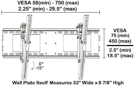 Vista 2 de Soporte de montaje de pared inclinable para televisión Panasonic Viera TCP50C2 / TC-P50C2 de plasma de 50 pulgadas