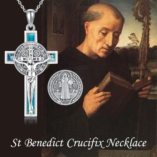 Vista 6 de Collar de Santa MuerteSan Miguel para hombres y mujeres, plata de ley 925, collar con colgante de Santa Muerte, amuleto de guerrero, regalo