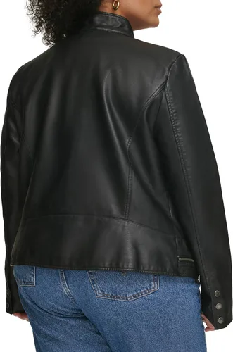 Vista 7 de Levi's Chaqueta de motocross Racer de piel sintética para mujer (estándar y plus)