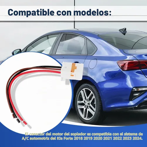 Vista 3 de Repuesto del conector del motor del ventilador para 97113-G2000, compatible con KIA Forte 2018-2024 Direct Plug Play con arnés de coleta de 4