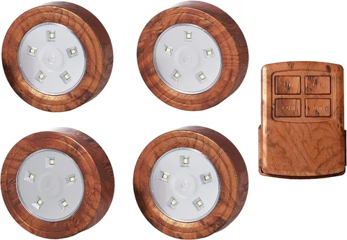 Vista 7 de Luces de disco con control remoto, luces LED para debajo del gabinete con temporizador automático, funciona con pilas, luz regulable debajo