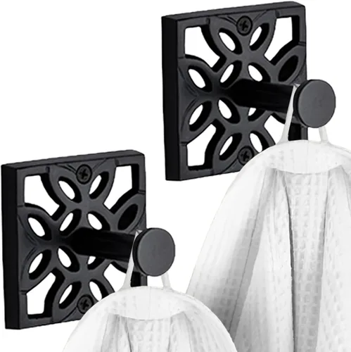 Vista 11 de Autumn Alley Dos Ganchos Dorados, Gancho para Toallas de Baño, Gancho para Bata Montado en la Pared - Ganchos Decorativos de Pared para Toalla