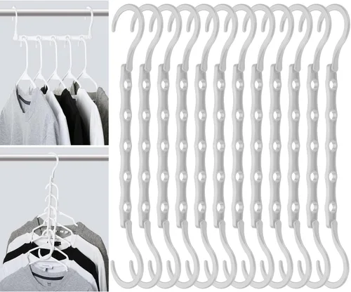 Vista 8 de Mr. Pen - Perchas de plástico que ahorran espacio para ropa, 12 piezas, color negro, ganchos giratorios de 360°