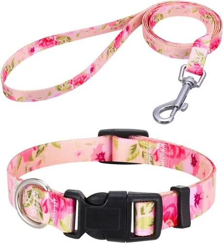 Vista 24 de Mihqy - Collar de perro, patrones geométricos florales, tribales, bohemios, collar de estilo étnico, suave y ajustable, para perros pequeños