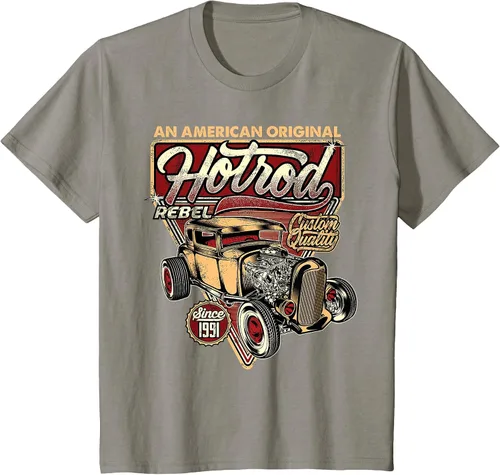 Vista 27 de Camiseta vintage Hot Rod Speed and Power para hombre Asphalt Grey