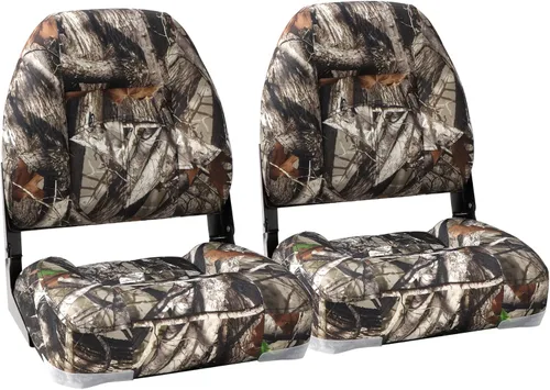 Vista 8 de NORTHCAPTAIN Asiento plegable para barco de pesca con respaldo alto, tornillos de acero inoxidable incluidos, camuflaje, 2 asientos