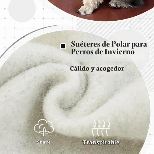 Vista 4 de FUAMEY Sudadera con capucha para perro, suéter de forro polar para invierno, sudadera cálida para mascotas con bolsillo, atuendo suave y cálido