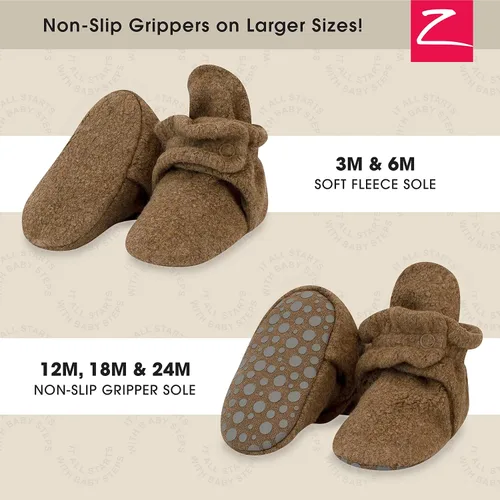 Vista 2 de Zutano Unisex Fleece Baby Booties, Soft Sole and Non Slip Stay On Slipper Socks for InfantToddler, Girls, Boys 3-24 Months