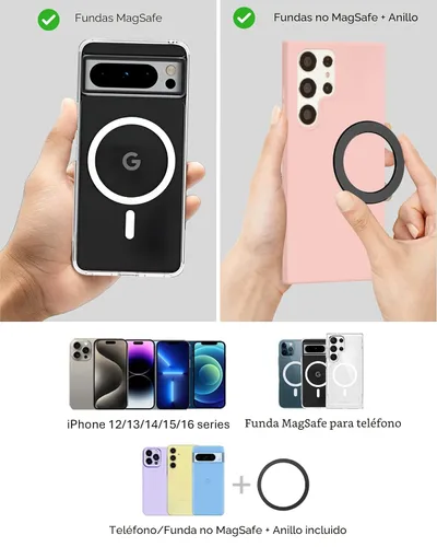 Vista 7 de Soporte magnético para teléfono para cochecito, carrito de compras y carrito de golf Soporte de teléfono para manillar para MagSafe Correa