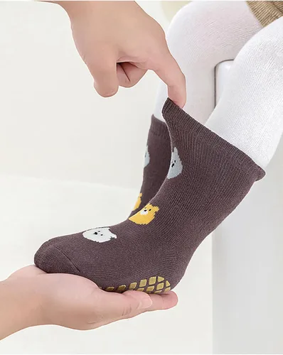 Vista 7 de Calcetines de agarre antideslizantes para bebés y niños pequeños, cálidos, gruesos, antideslizantes, calcetines para niñas y niños recién nacidos, 6