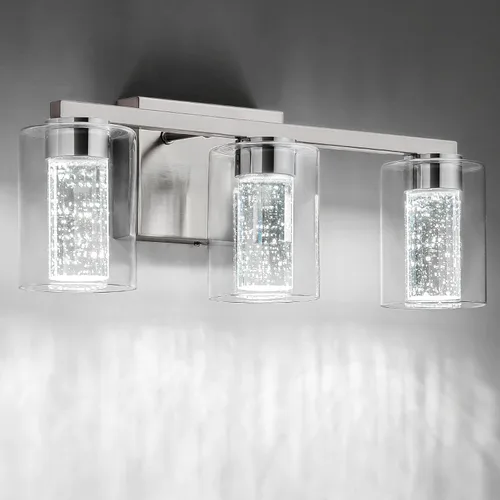 Vista 27 de SineRise - Lámpara de tocador de 2 luces, negra y dorada, con 3 modos de color (3000K/4000K/6000K), lámpara de baño LED con protección ocular