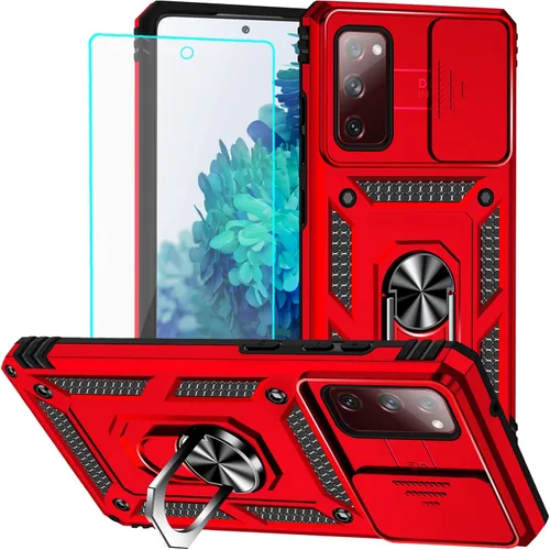 Vista 8 de HNHYGETE Funda para Galaxy S20 FE 5G con protector de pantalla: [grado militar de 20 pies probada en caídas] anillo a prueba de golpes para Samsung