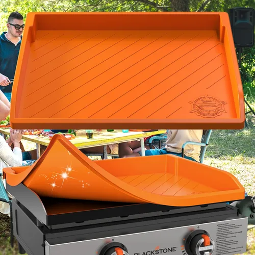 Vista 5 de Funda de parrilla de silicona para Blackstone de 22 pulgadas, cubierta protectora de silicona de grado alimenticio de borde completo y resistente
