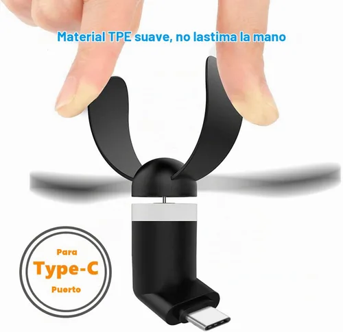 Vista 4 de Ventilador de teléfono USB C, paquete de 4 mini ventiladores de teléfono celular portátiles para iPhone 16/15 y teléfonos celulares Android