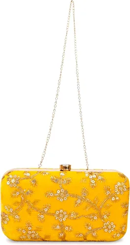 Vista 4 de LONGING TO BUY Embrague de caja de diseño hecho a mano para mujeres, embrague bordado Zari para mujeresembrague de mano para mujeres