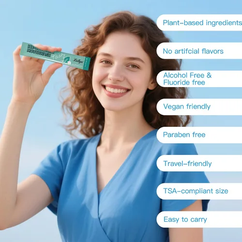 Vista 9 de Paquetes de enjuague bucal sin alcohol, enjuague bucal de un solo uso para aliento fresco, cuidado bucal de menta fresca, salud de dientes y encías
