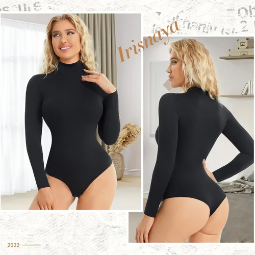 Vista 2 de Irisnaya Body moldeador de cintura para mujer modelador de cuerpo sexy cuello en V profundo tanga control de abdomen camiseta sin mangas