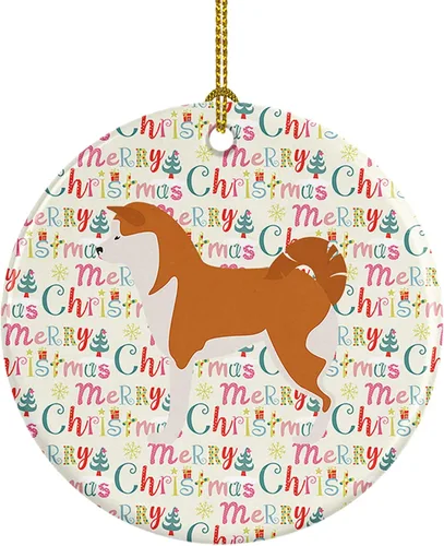 Vista 83 de Caroline's Treasures Affenpinscher - Adorno de cerámica con texto en inglés "Merry Christmas", multicolor para colgar en el árbol de Navidad