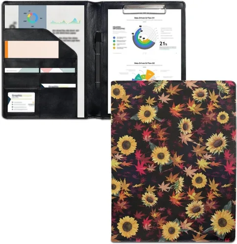 Vista 26 de Flashideas Organizador de padfolio de flores azules y rosadas, carpeta de negocios, carpeta de negocios, organizador de documentos para entrevista