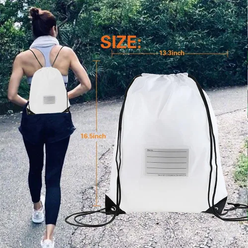 Vista 17 de CODOBON Paquete de 20 bolsas con cordón, mochila de cuerda de dibujo a granel, bolsa de bricolaje para gimnasio, deportes, bolsa para mujeres