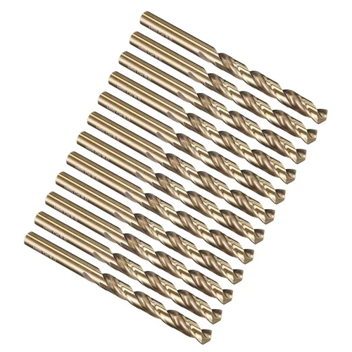 Vista 262 de PATIKIL Broca Jobber de 0.039 in, vástago recto M35 cobalto 5% acero de alta velocidad 135° acabado dorado para metal duro de acero inoxidable - 2
